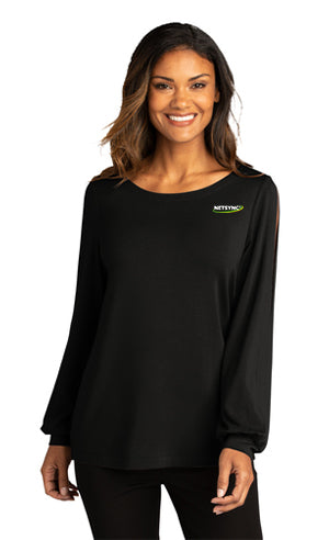 Port Authority ® Ladies Luxe Knit Jewel Neck Top – DFT Promotions