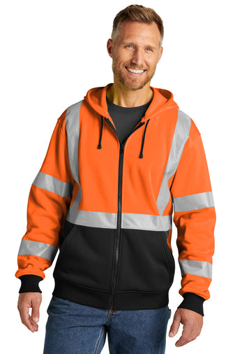 CornerStone® ANSI 107 Class 3 Heavy-Duty Fleece Full-Zip Hoodie