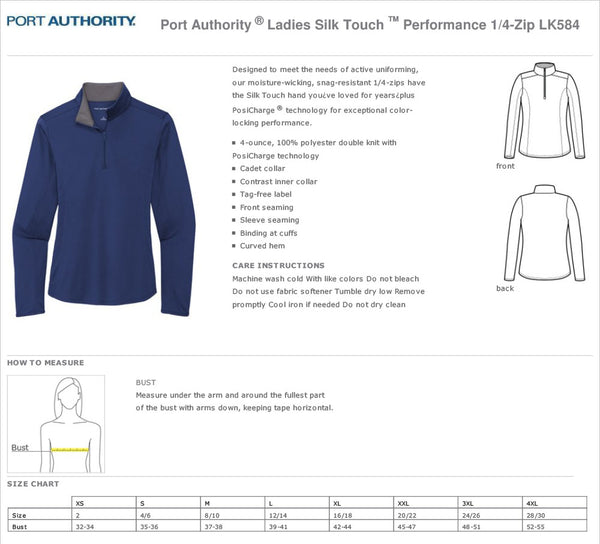 Port Authority ® Ladies Silk Touch ™ Performance 1/4-Zip