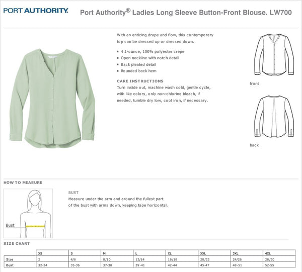 Port Authority® Ladies Long Sleeve Button-Front Blouse