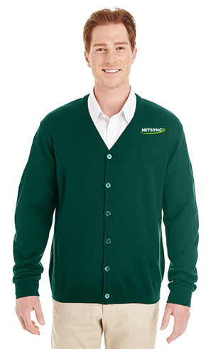 Harriton Men's Pilbloc™ V-Neck Button Cardigan Sweater