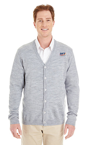 Harriton Men's Pilbloc™ V-Neck Button Cardigan Sweater