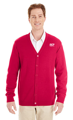 Harriton Men's Pilbloc™ V-Neck Button Cardigan Sweater