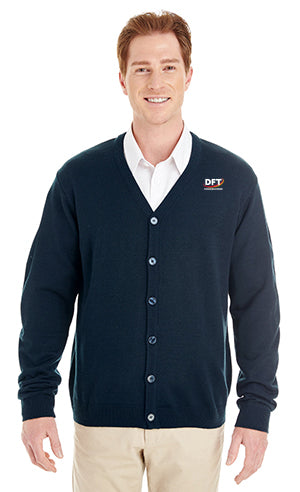 Harriton Men's Pilbloc™ V-Neck Button Cardigan Sweater